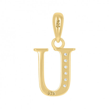925 Sterling Silver Initial"U" Pendant