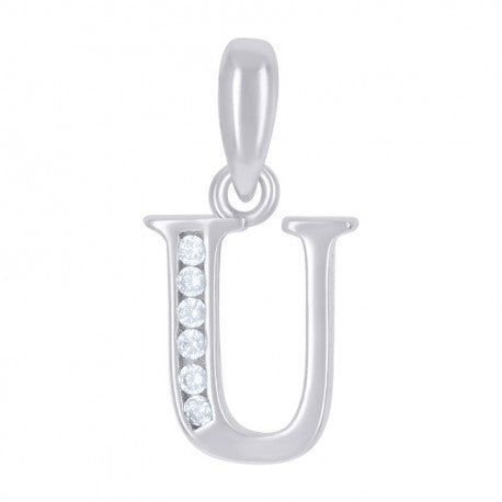 925 Sterling Silver Initial"U" Pendant