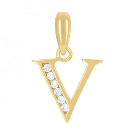 925 Sterling Silver Initial"V" Pendant
