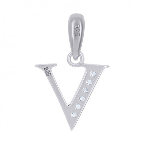 925 Sterling Silver Initial"V" Pendant