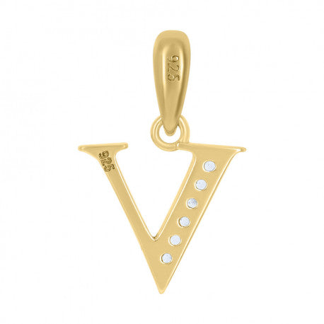 925 Sterling Silver Initial"V" Pendant