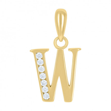 925 Sterling Silver Initial"W" Pendant