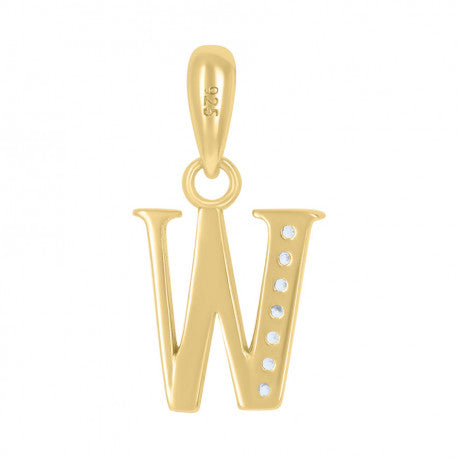 925 Sterling Silver Initial"W" Pendant