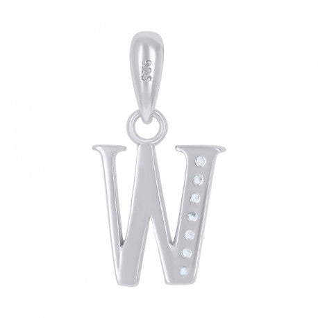 925 Sterling Silver Initial"W" Pendant