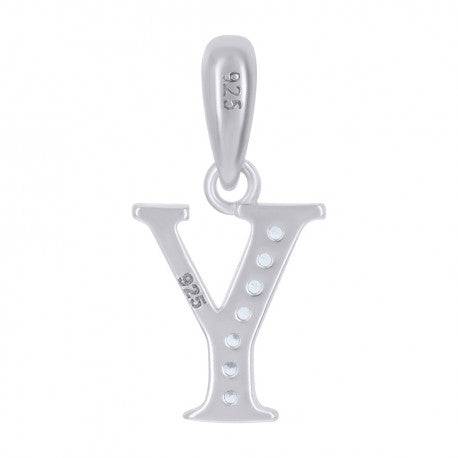 925 Sterling Silver Initial"Y" Pendant