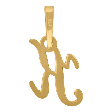 925 Sterling Silver "K" Initial Pendant