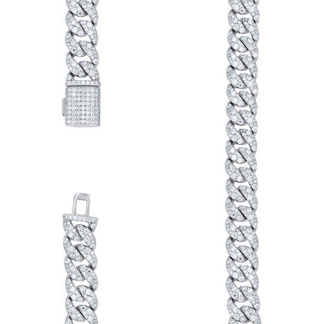925 Sterling Silver Moissanite Chain 10mm