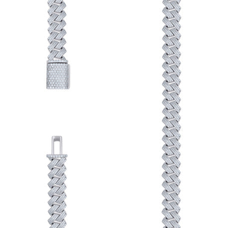 925 Sterling Silver Moissanite Chain 10mm