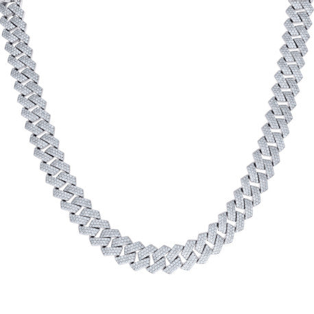 925 Sterling Silver Moissanite Chain 12mm