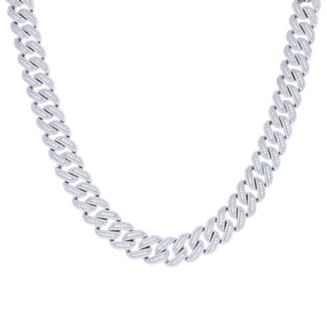 925 Sterling Silver Moissanite Chain 12mm