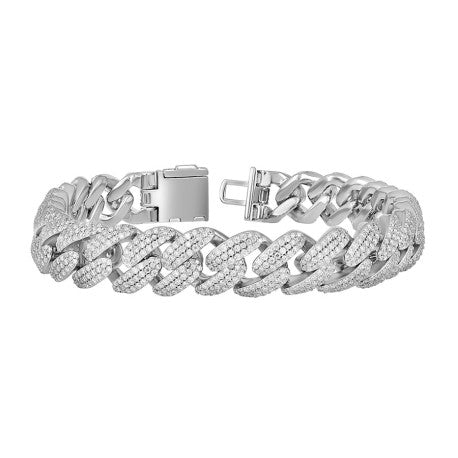 925 Sterling Silver Moissanite Chain 12mm