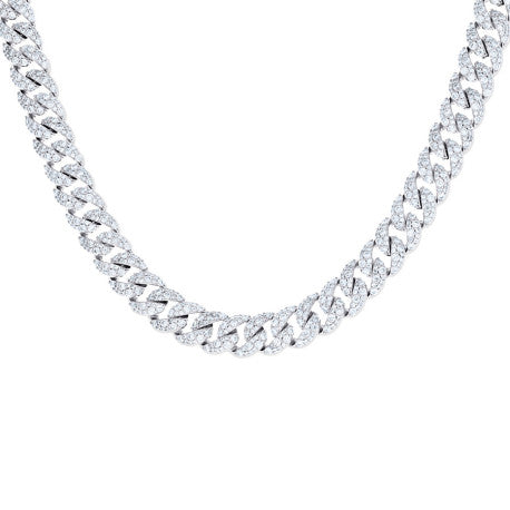 925 Sterling Silver Moissanite Chain 12mm