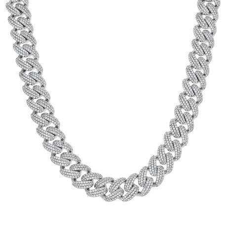 925 Sterling Silver Moissanite Chain 12mm