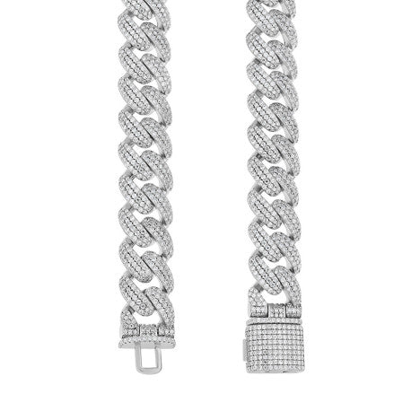 925 Sterling Silver Moissanite Chain 12mm