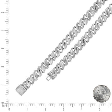 925 Sterling Silver Moissanite Chain 12mm