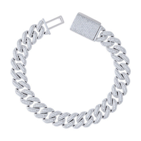 925 Sterling Silver Moissanite Chain 12mm