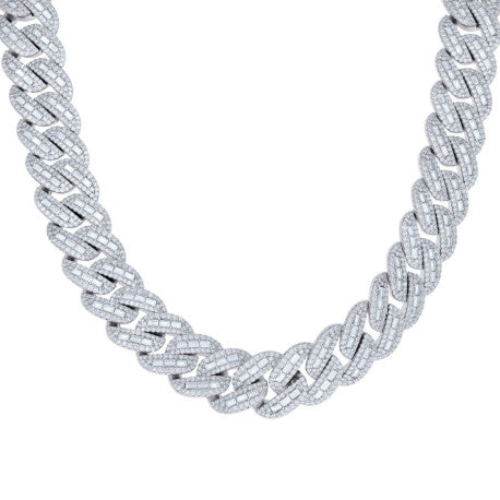 925 Sterling Silver Moissanite Chain 18mm