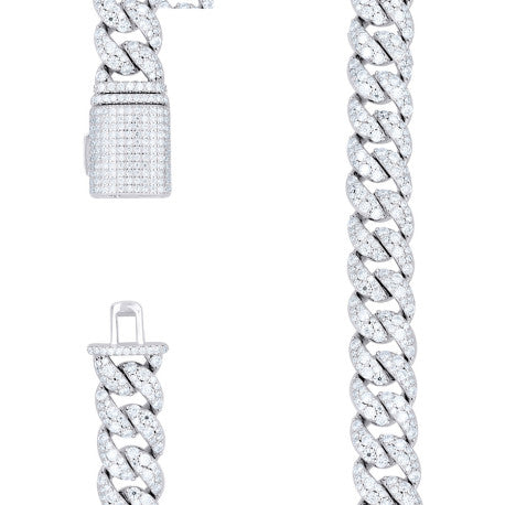 925 Sterling Silver Moissanite Chain 18mm