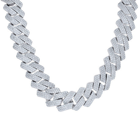 925 Sterling Silver Moissanite Chain 20mm