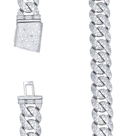 925 Sterling Silver Moissanite Chain 20mm