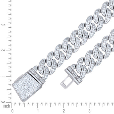 925 Sterling Silver Moissanite Chain 20mm