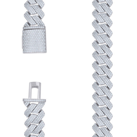 925 Sterling Silver Moissanite Chain 20mm
