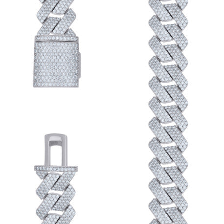 925 Sterling Silver Moissanite Chain 22mm