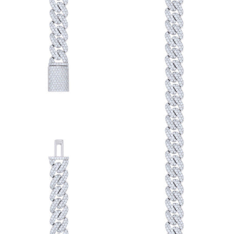925 Sterling Silver Moissanite Chain 9mm
