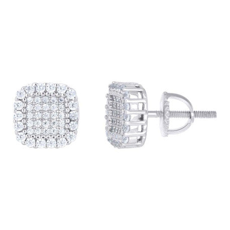 925 Sterling Silver Moissanite Earring 9mm
