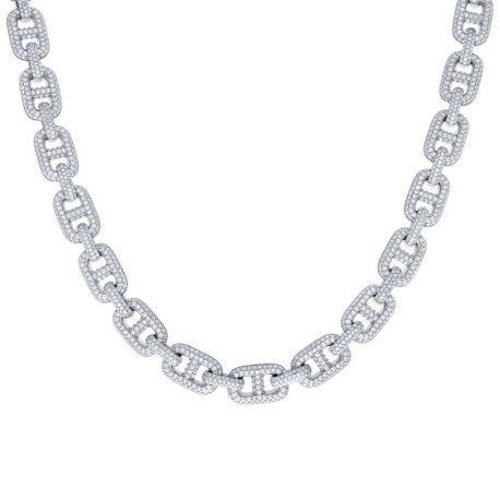 925 Sterling Silver Moissanite Fancy Chain 10mm