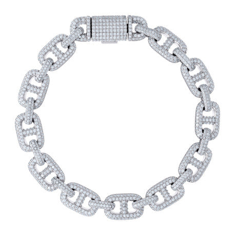 925 Sterling Silver Moissanite Fancy Chain 10mm