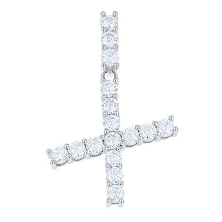 925 Sterling Silver Moissanite Initial Letter X Pendant