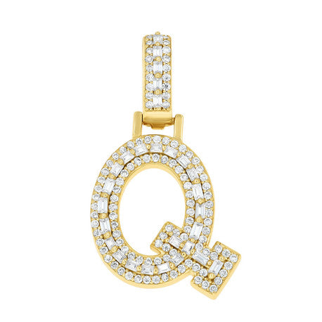 925 Sterling Silver Moissanite Initial Q Pendant