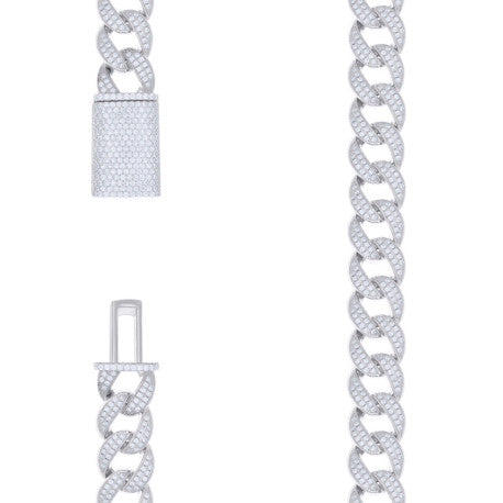 925 Sterling Silver Moissanite Miami Cuban 14mm