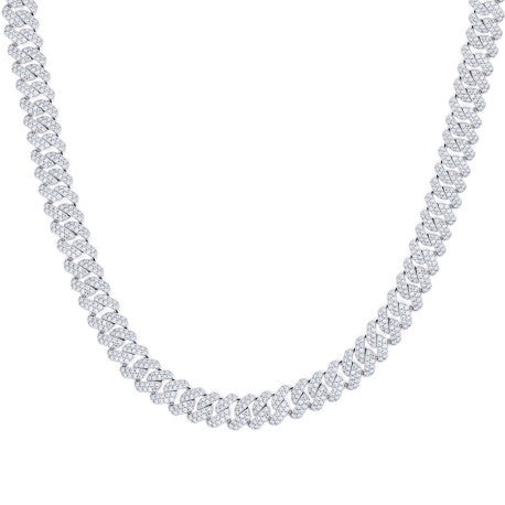 925 Sterling Silver Moissanite Monaco Chain 10mm