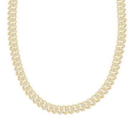 925 Sterling Silver Moissanite Monaco Chain 10mm
