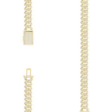 925 Sterling Silver Moissanite Monaco Chain 10mm