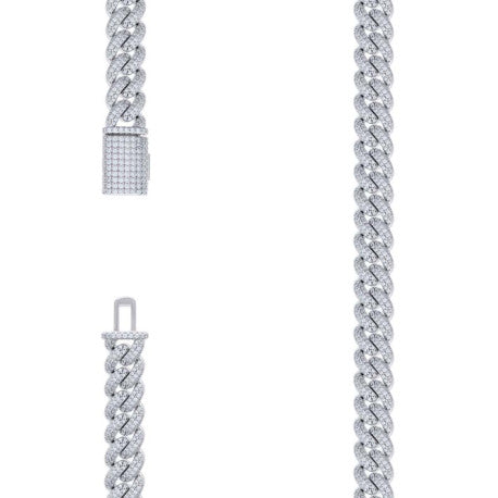 925 Sterling Silver Moissanite Necklace 10mm