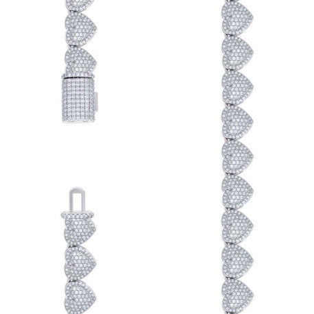 925 Sterling Silver Moissanite Necklace 10mm