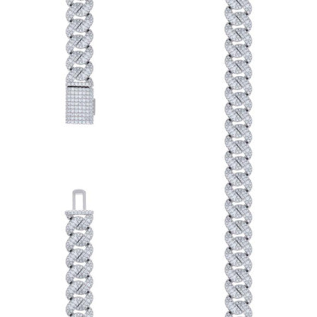 925 Sterling Silver Moissanite Necklace 10mm