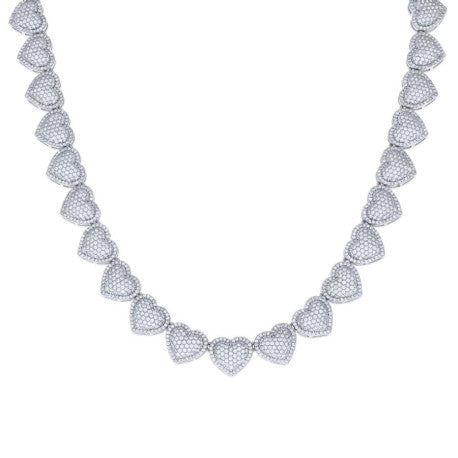 925 Sterling Silver Moissanite Necklace 12mm