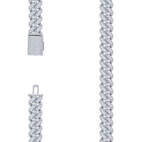 925 Sterling Silver Moissanite Necklace 12mm