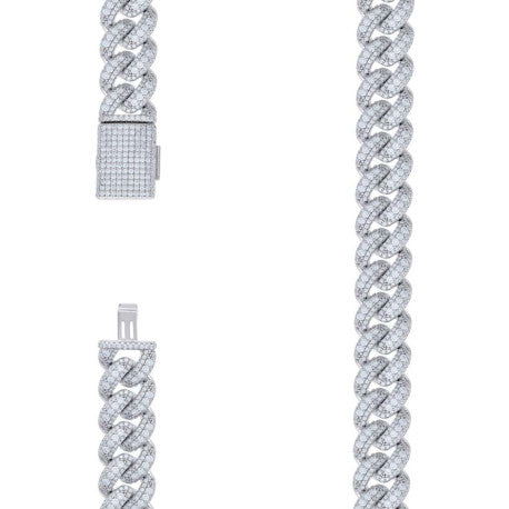 925 Sterling Silver Moissanite Necklace 12mm