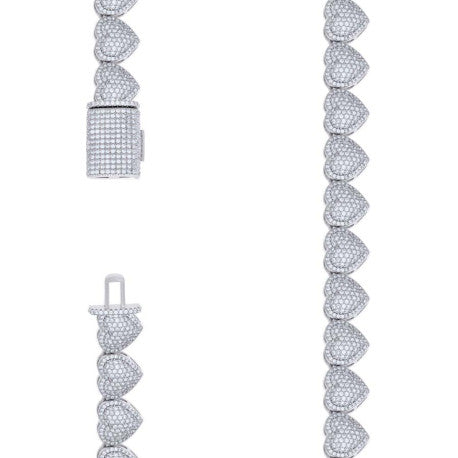 925 Sterling Silver Moissanite Necklace 12mm
