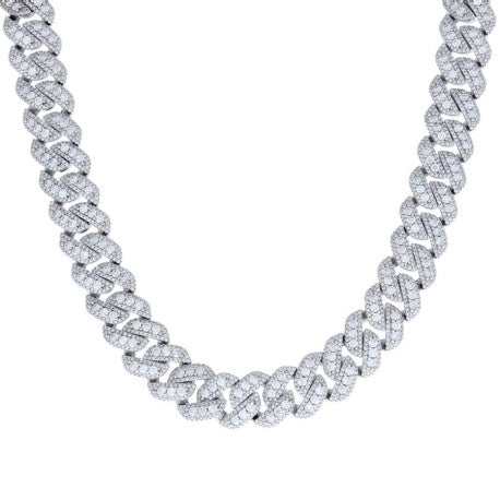 925 Sterling Silver Moissanite Necklace 14mm