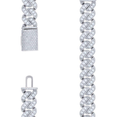925 Sterling Silver Moissanite Necklace 16mm