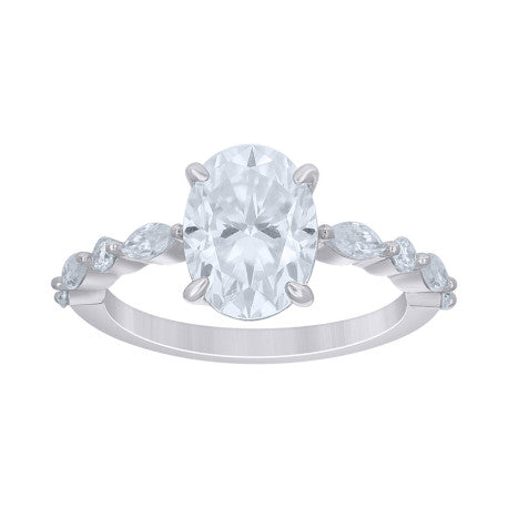 925 Sterling Silver Moissanite Ring S5-S9