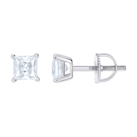 925 Sterling Silver Moissanite Stud Earrings