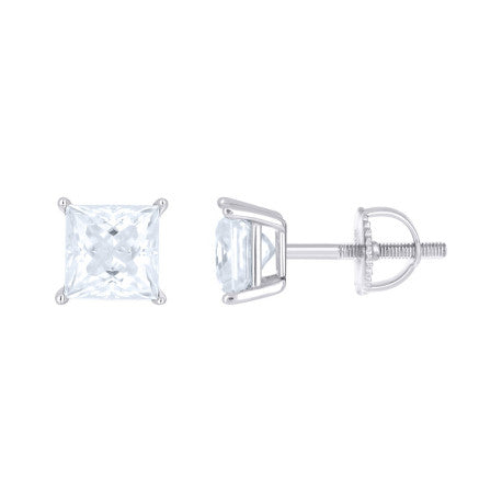 925 Sterling Silver Moissanite Stud Earrings