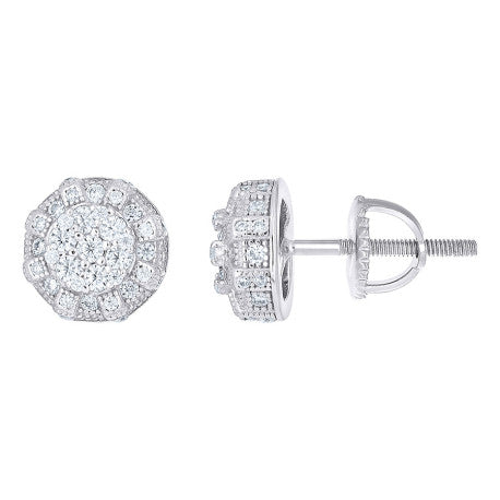 925 Sterling Silver Moissanite Stud Earrings